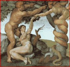 Tentação e Queda, 1508. Michelangelo. Capela Sistina.