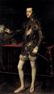 Filipe II, rei da Espanha. Retrato de Ticiano